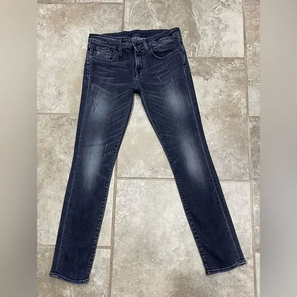 R13 Kate Skinny Jeans Orion Black 26x27 Made in Italy Distressed EUC - Picture 3 of 13